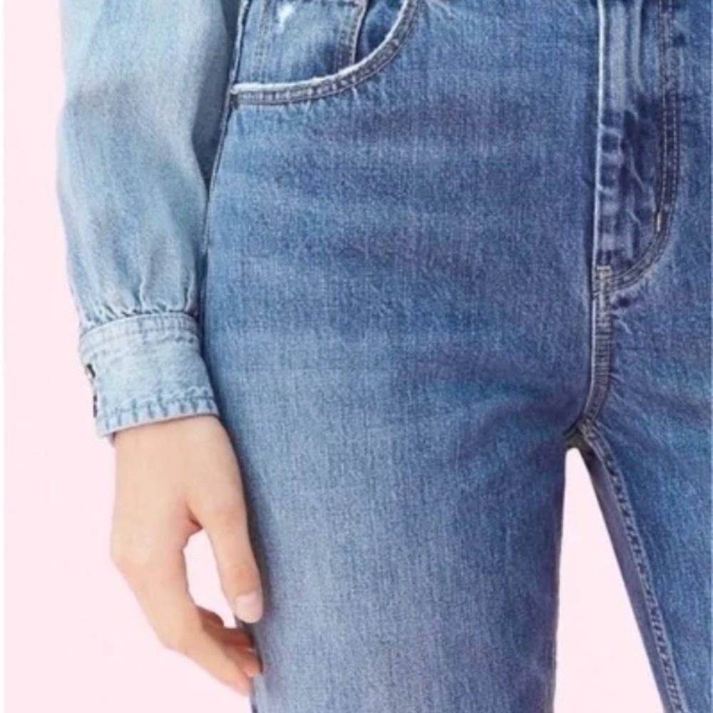 Rebecca Taylor La Vie Blue Straight High Rise Leg Jeans.